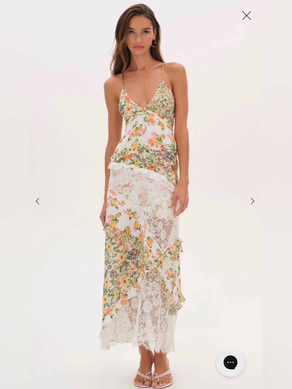 For Love & Lemons Rosalyn Maxi Dress in Marigold